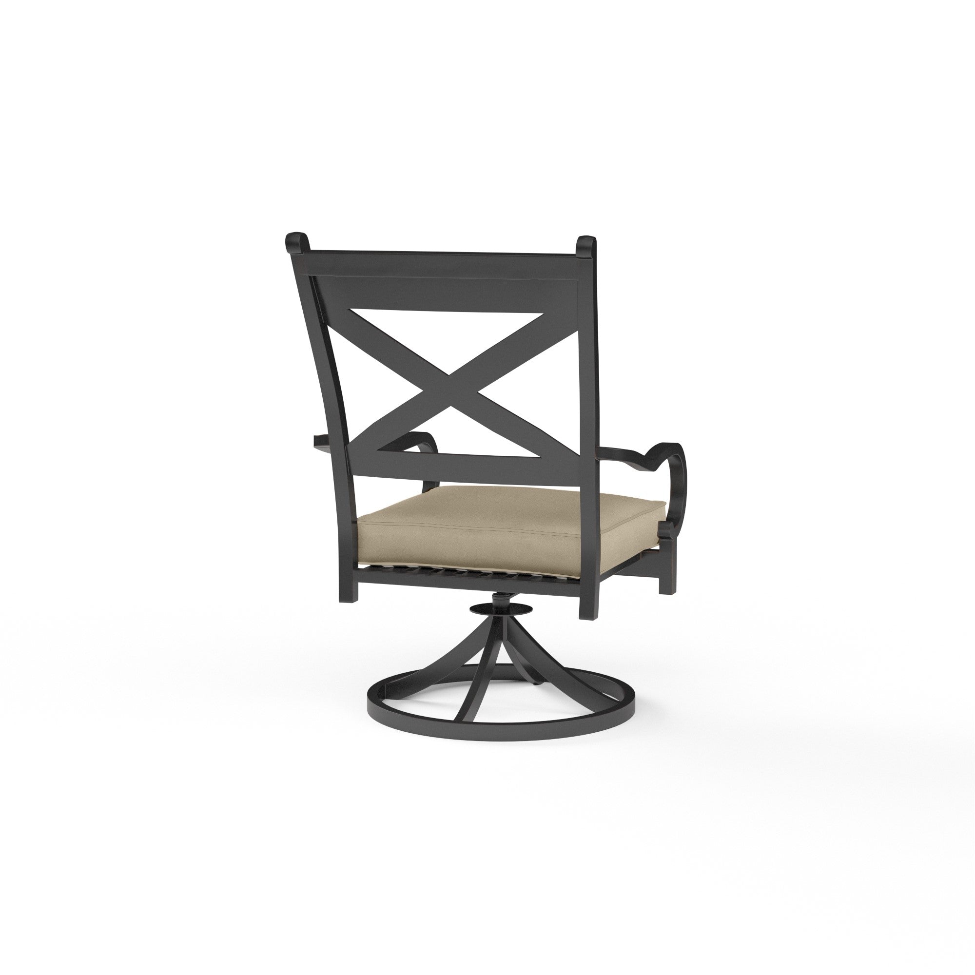 Monterey Aluminum Cushioned Swivel Dining Arm Chair