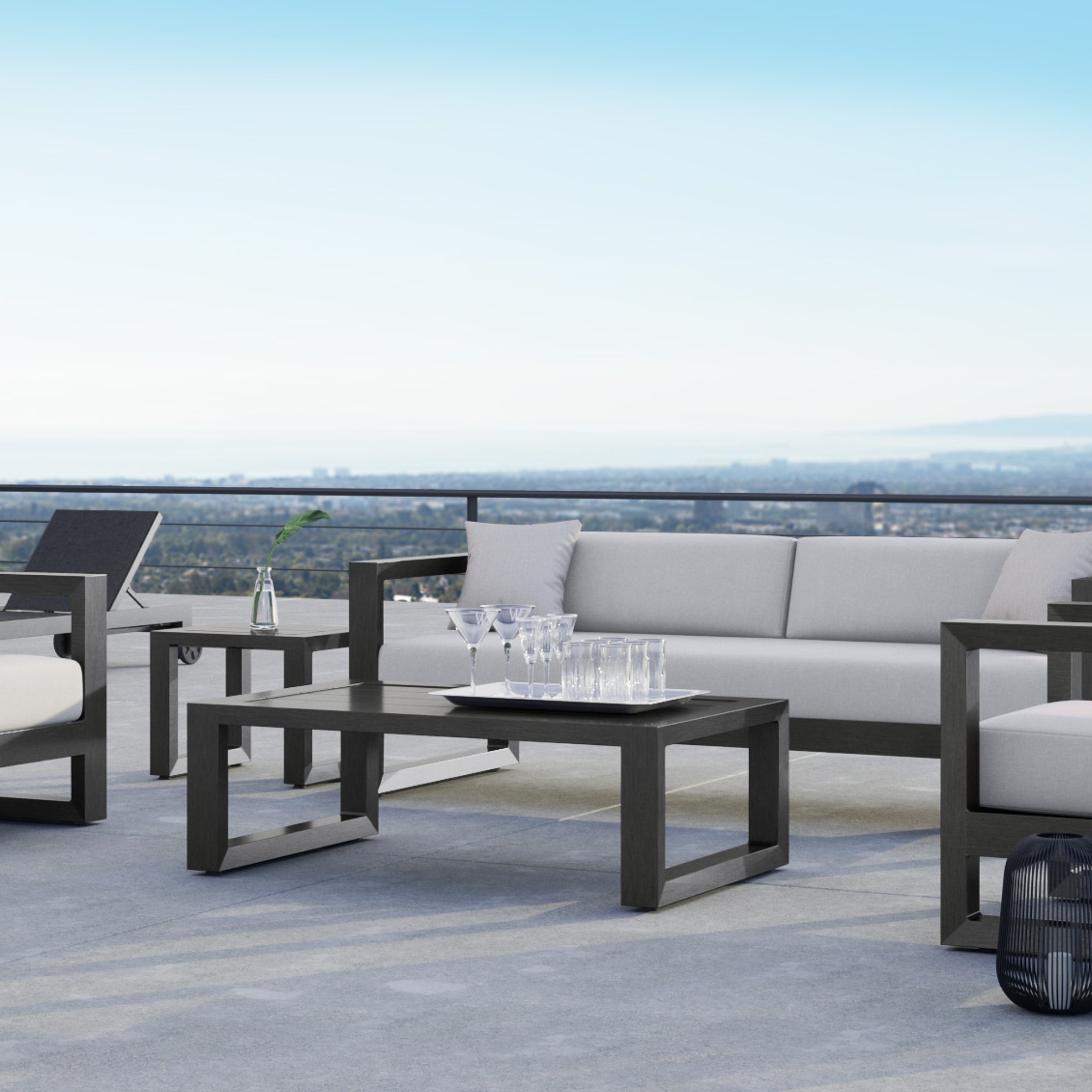 Redondo 54" x 33" Rectangular Aluminum Coffee Table