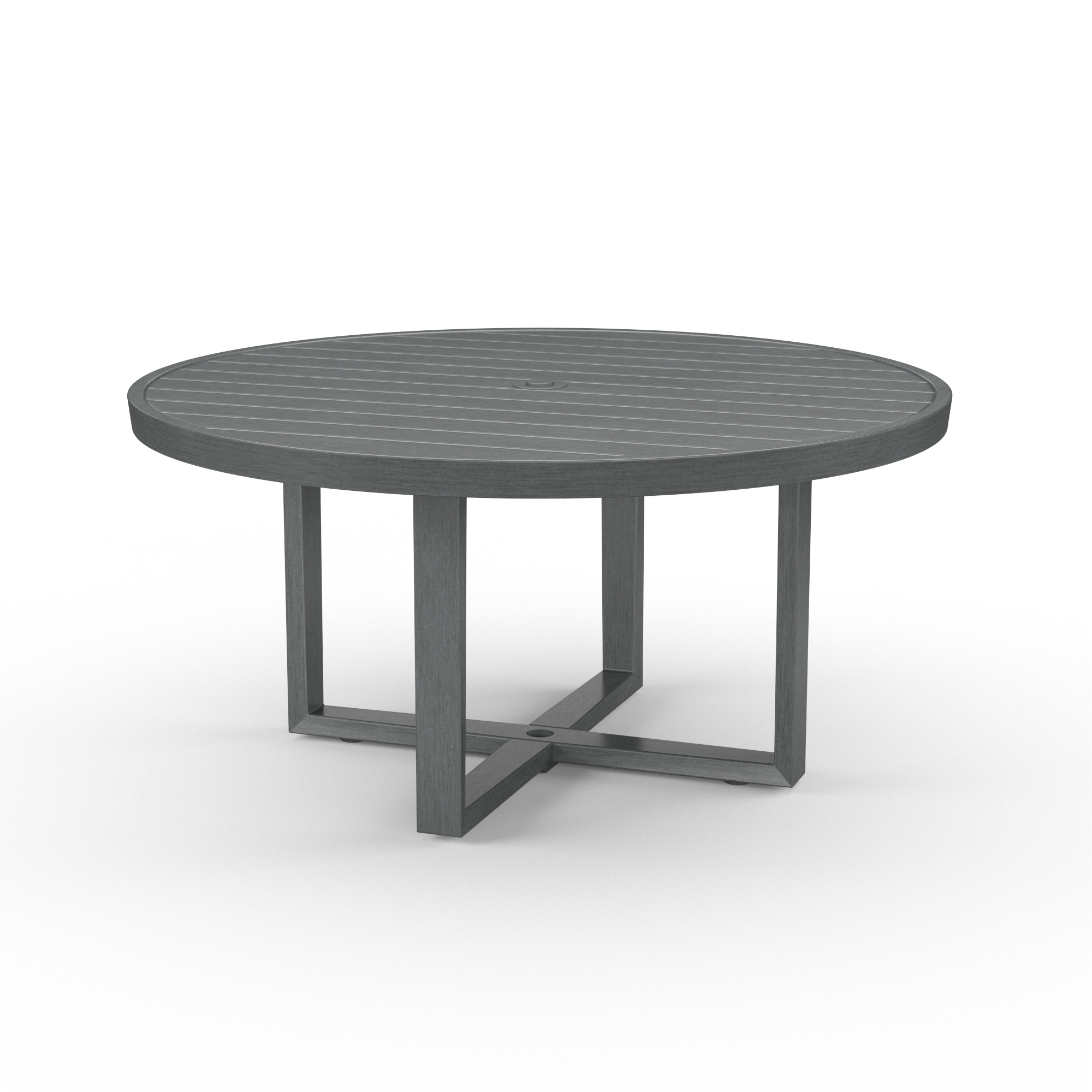 Redondo 60" Round Aluminum Dining Table with Umbrella Hole