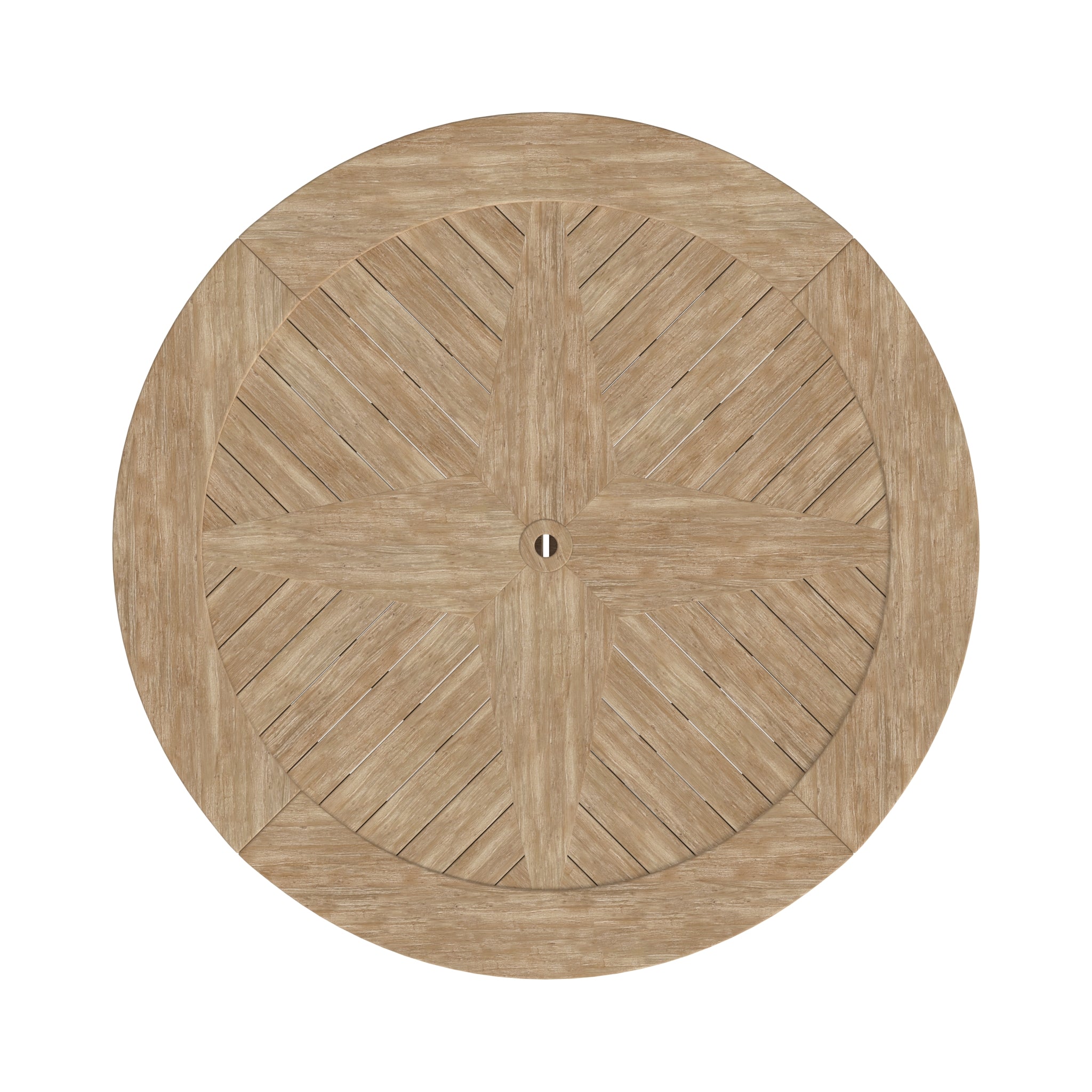 Cambria 60" Round Teak Dining Table with Umbrella Hole