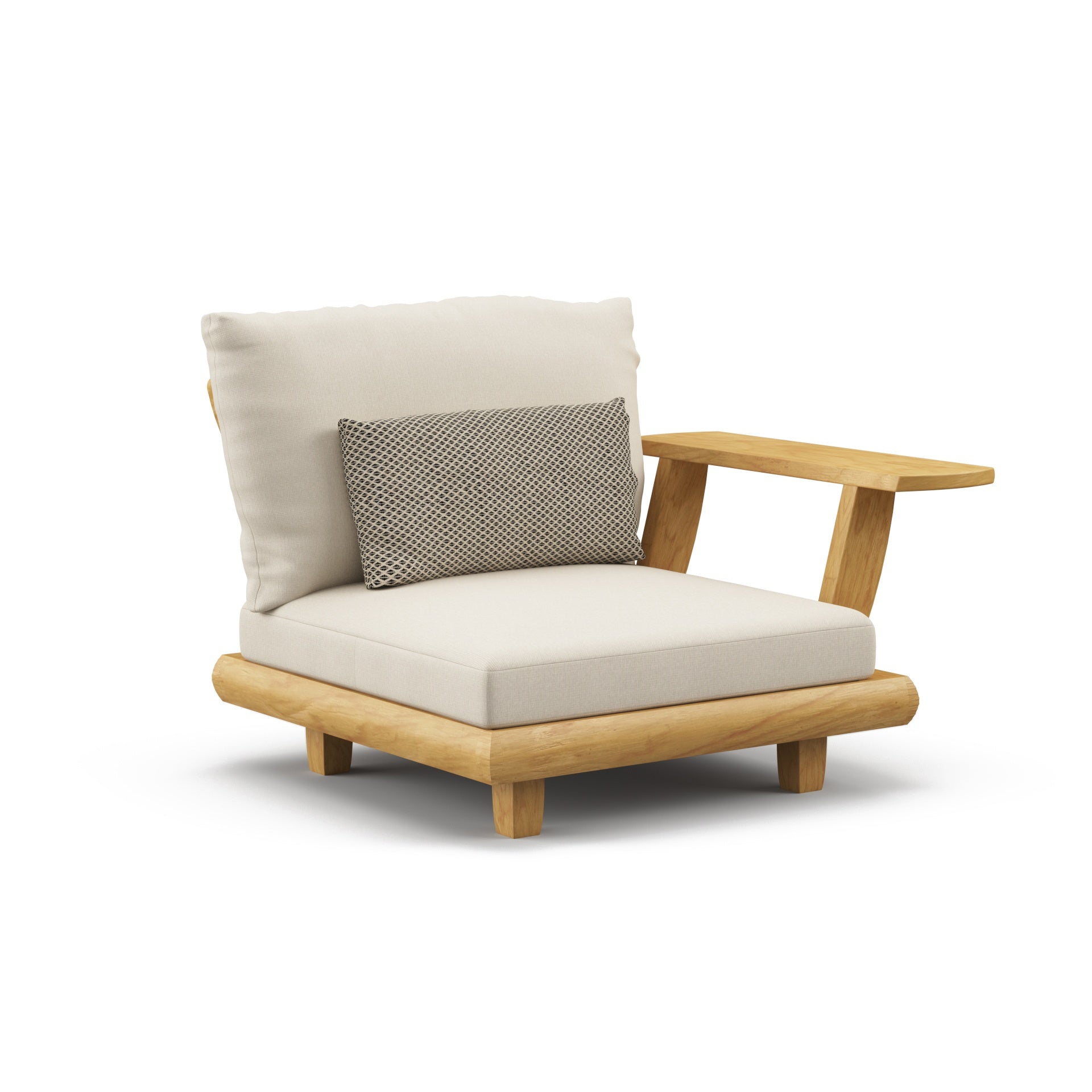 Sorrento Teak End/Arm Seat Section