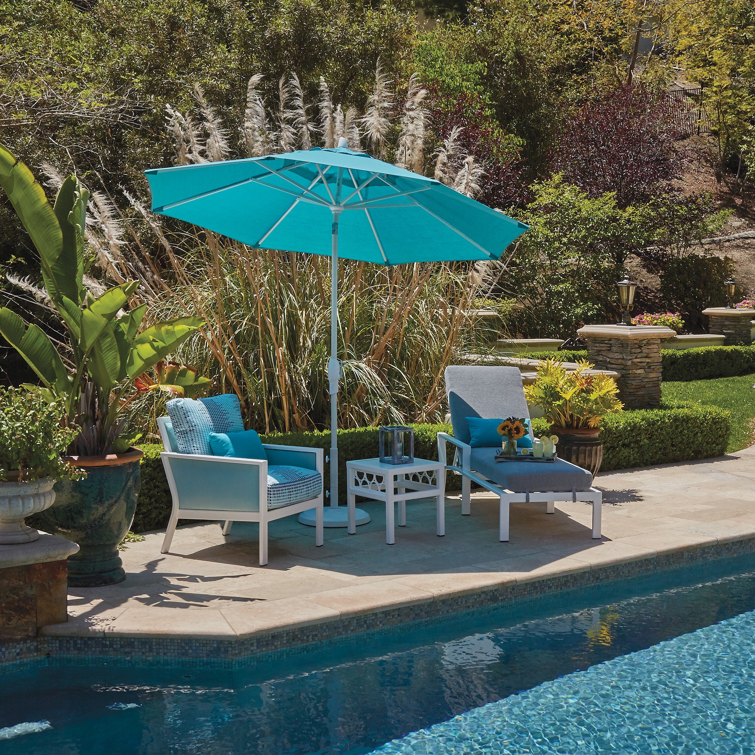 Auto Tilt 11' Octagon Aluminum Market Umbrella