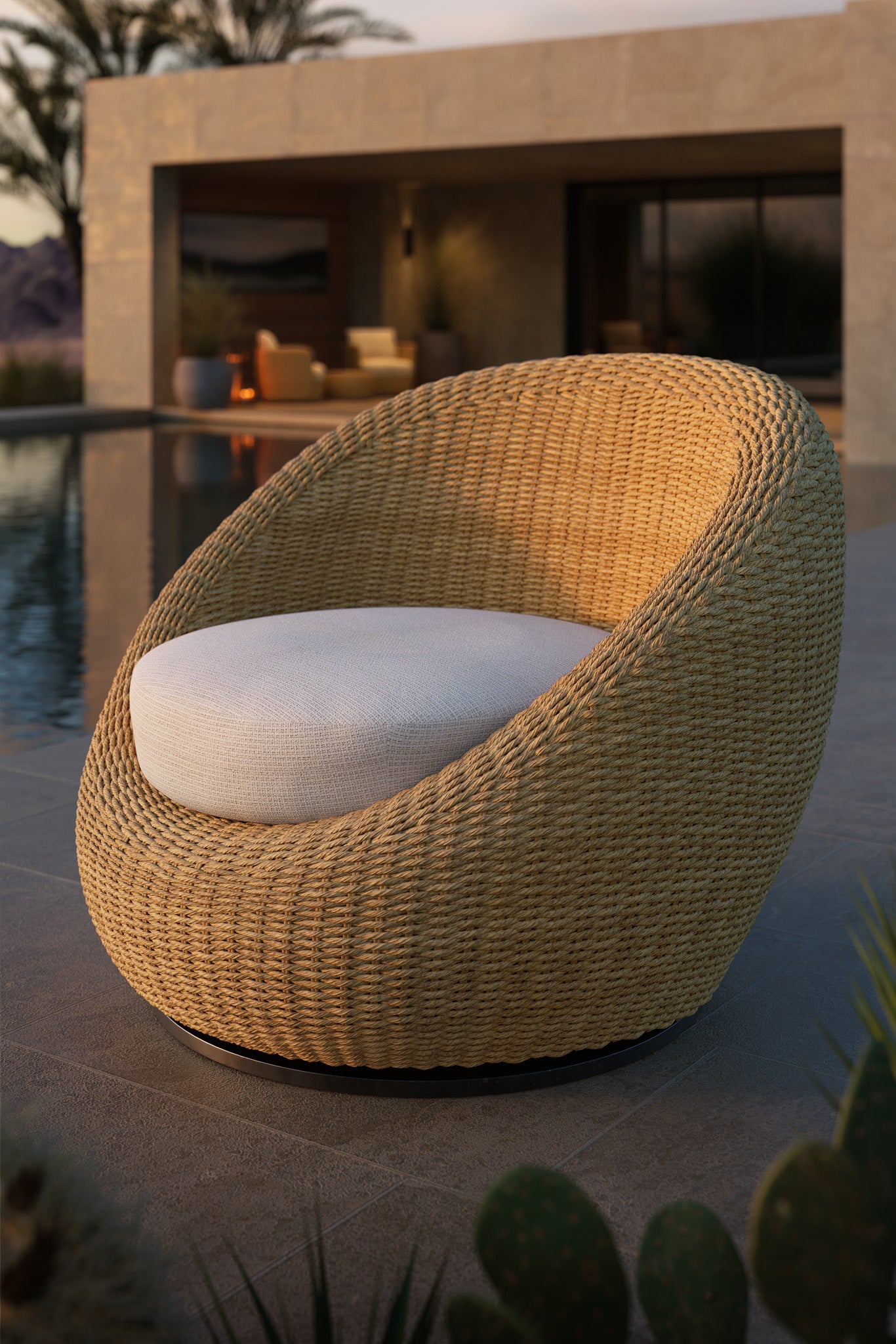 Velo Wicker Swivel Chair