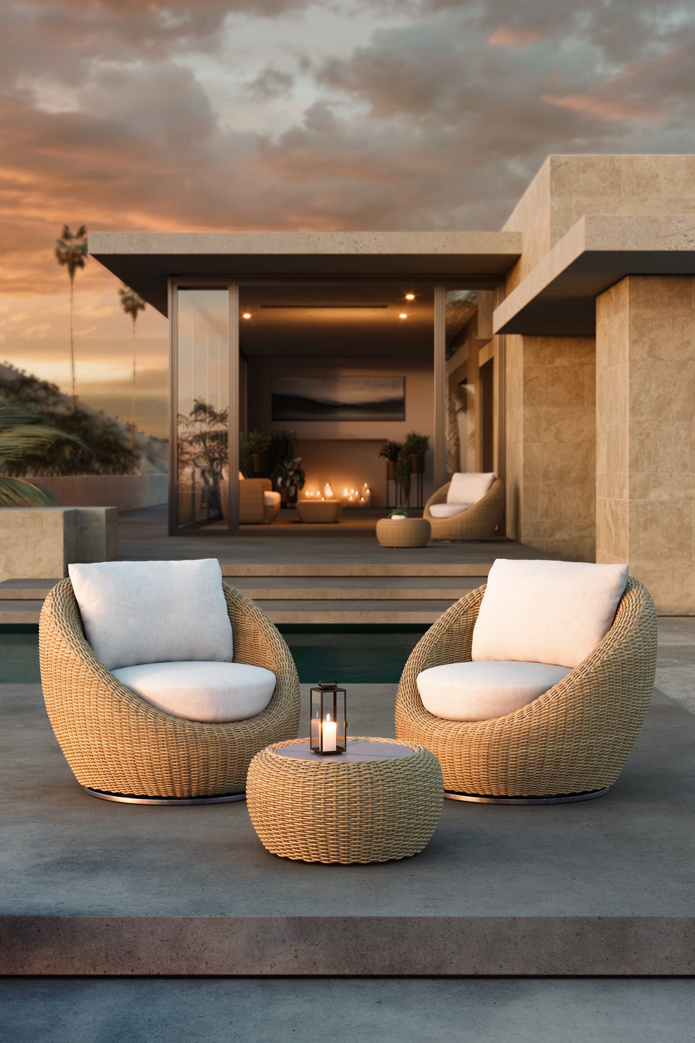 Velo 25" Round Wicker Side Table