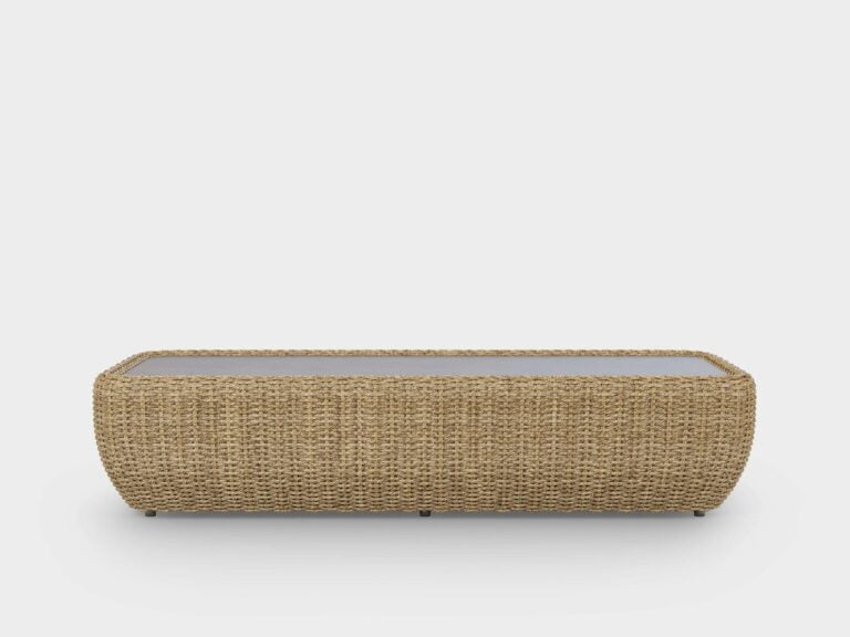 Velo 55" x 25" Rectangular Wicker Coffee Table