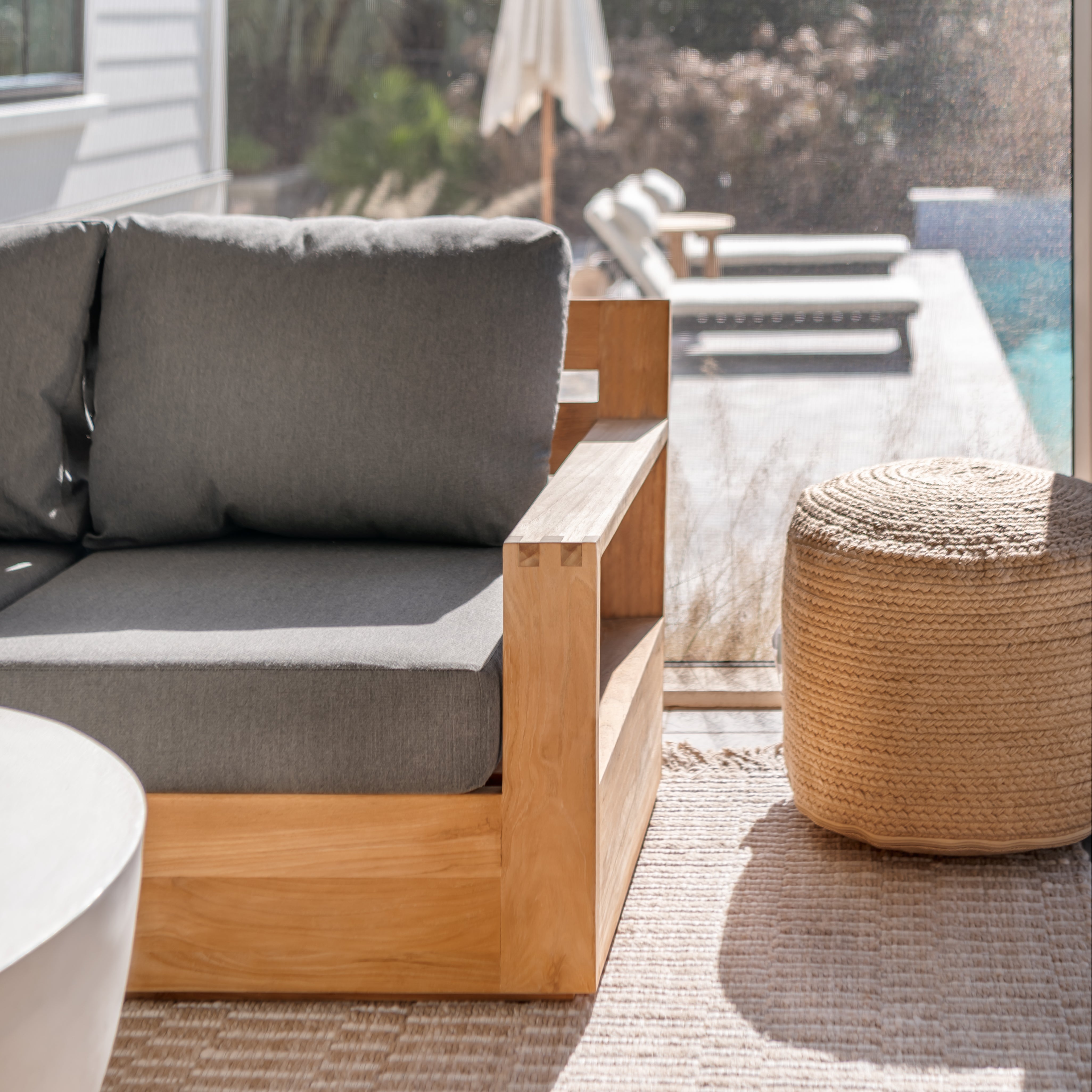 Braided Natural Pouf