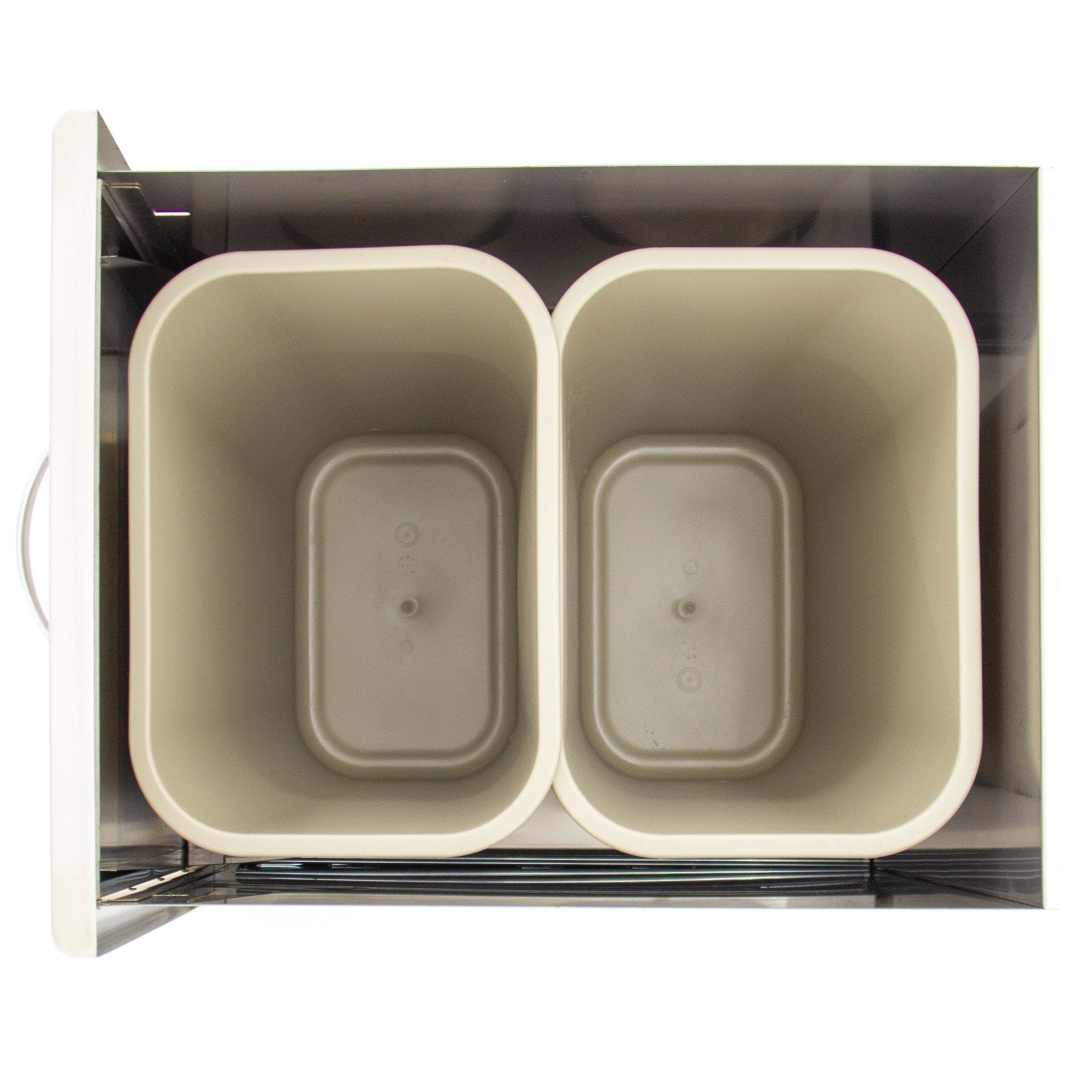 Stainless Steel Roll Out Double Trash and Recycle Drawer