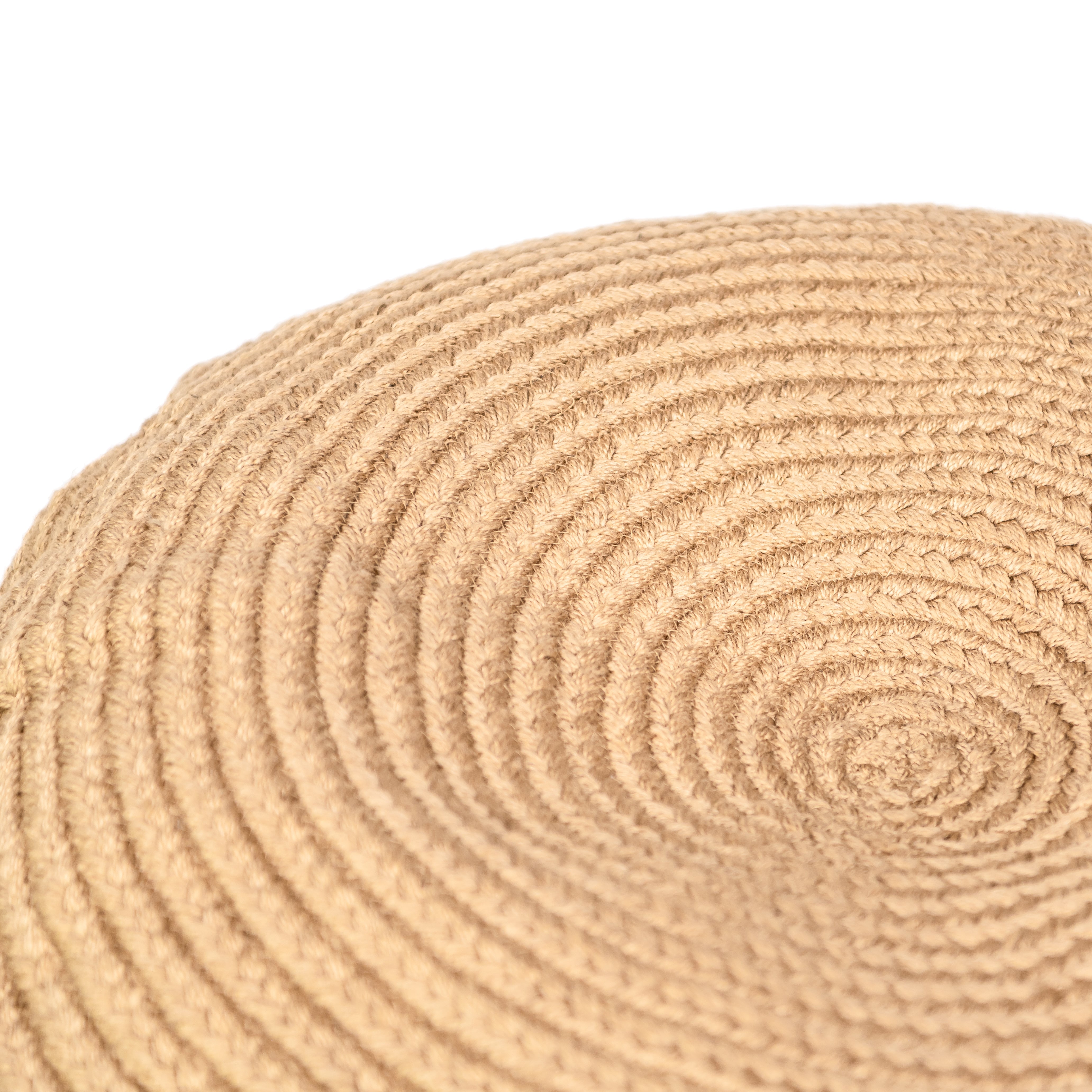 Braided Natural Pouf