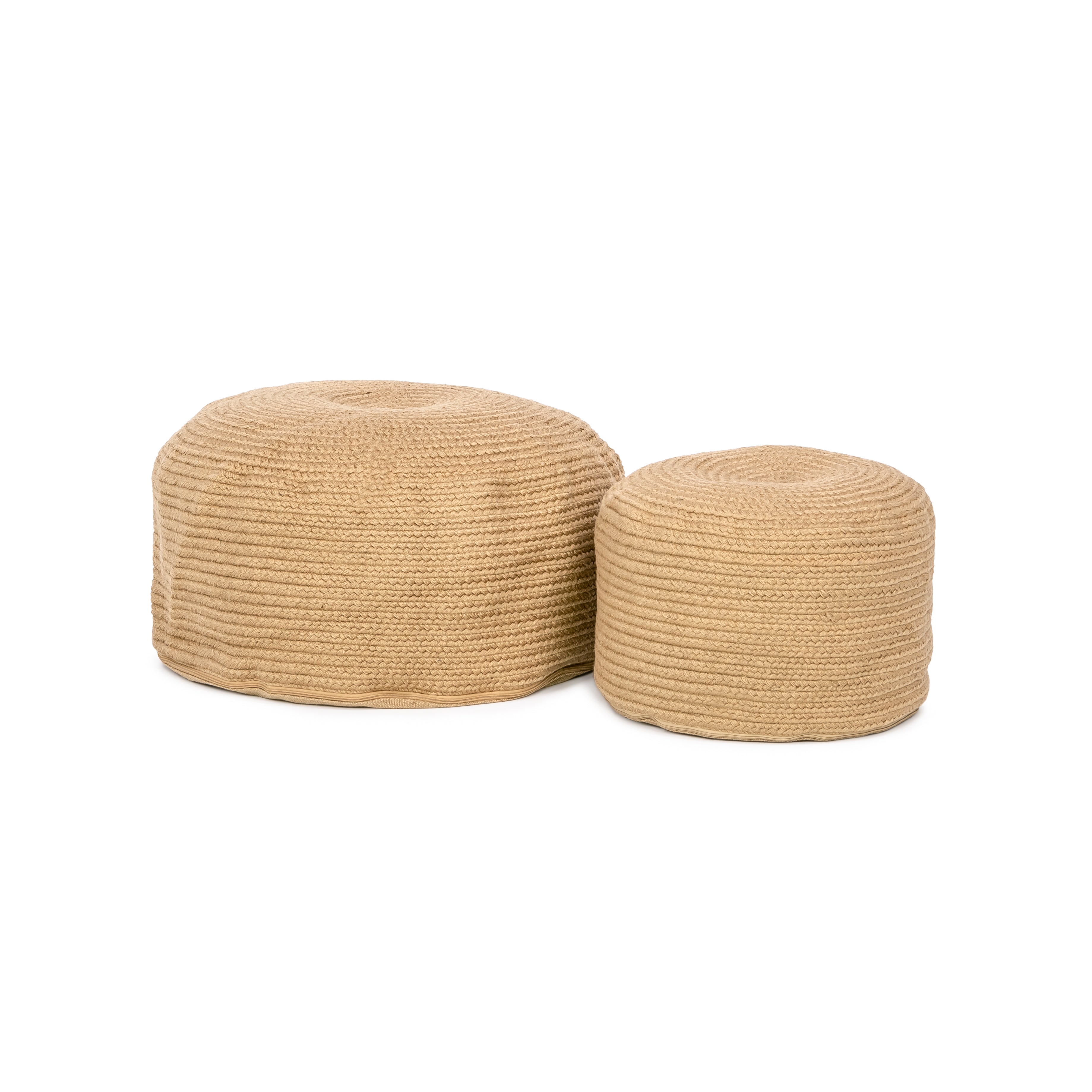 Braided Natural Pouf