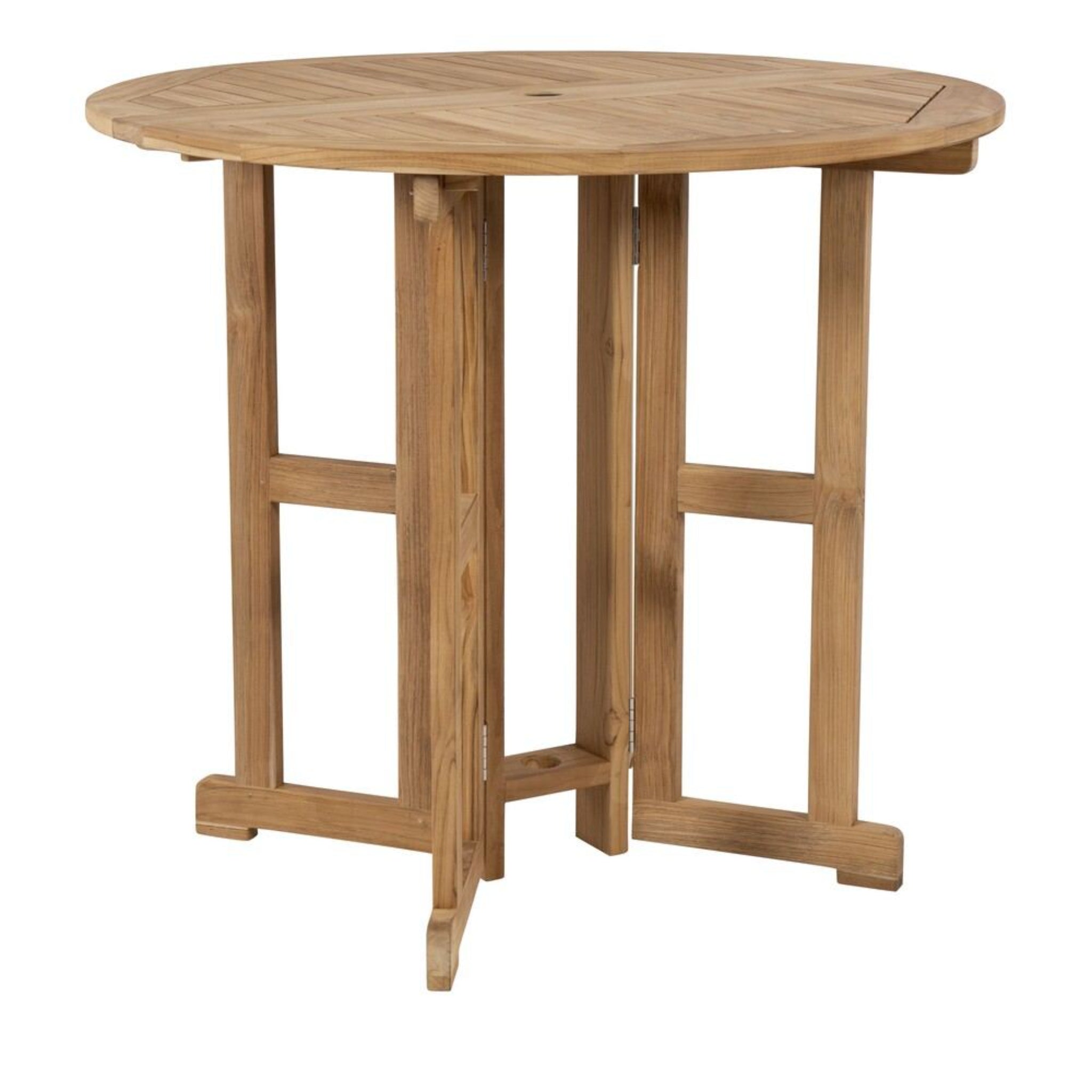 Drop Leaf 45" Round Bar Table with Umbrella Hole