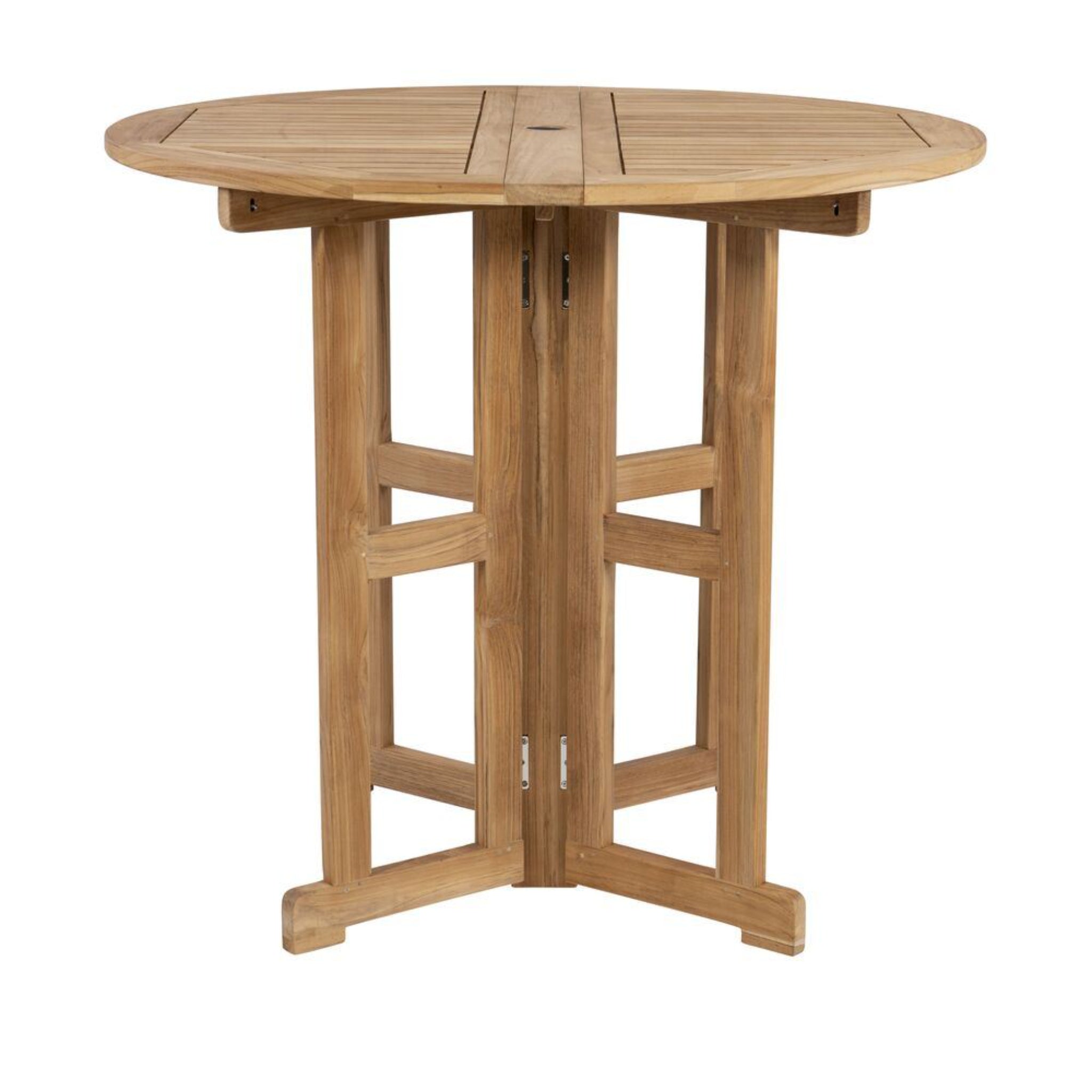 Drop Leaf 45" Round Bar Table with Umbrella Hole