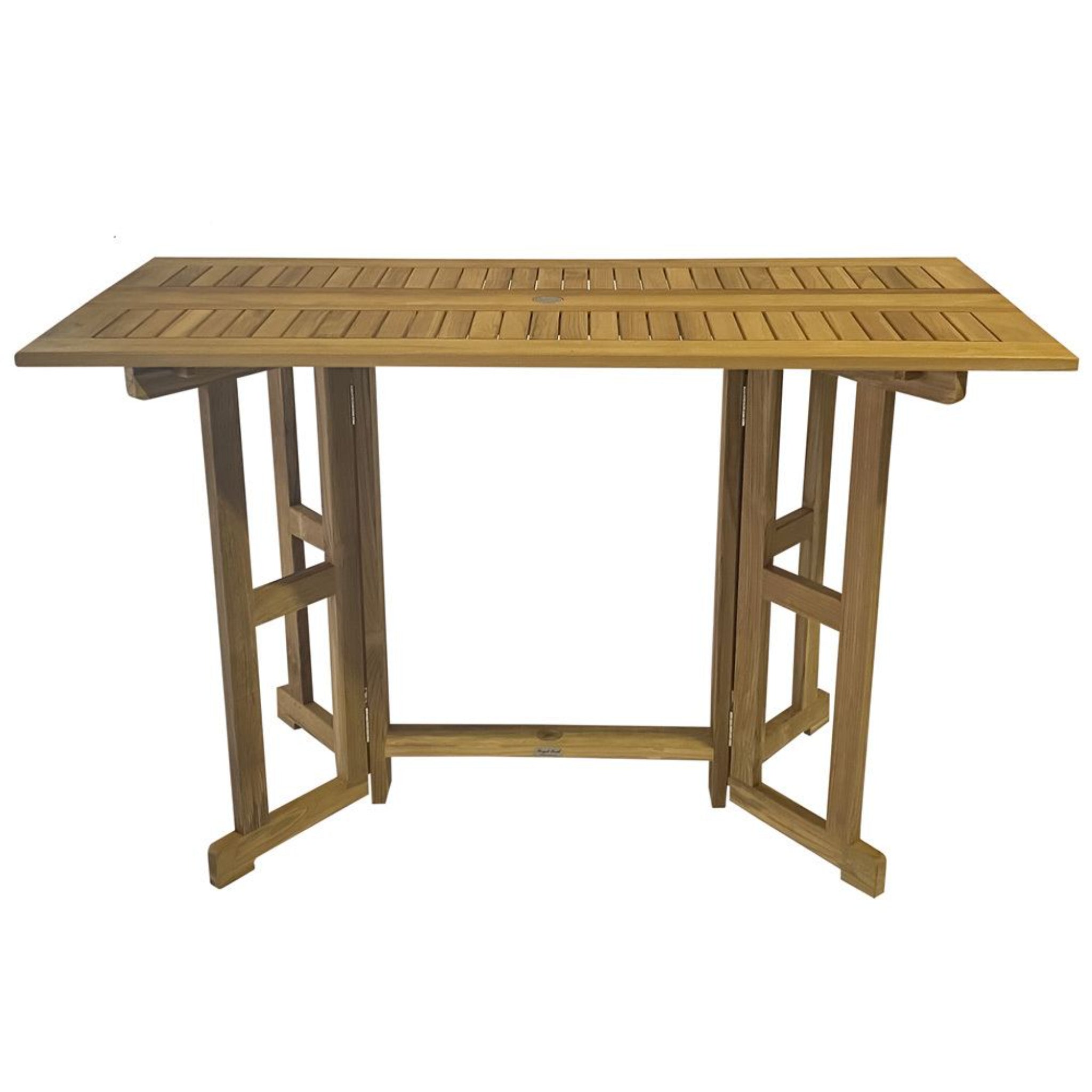 Drop Leaf 32" x 64" Rectangular Bar Table with Umbrella Hole