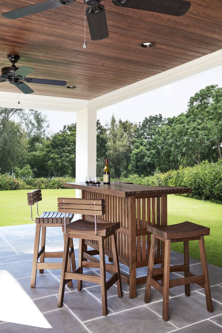 Heritage Sunset Ipe Wood Bar Stool with Back