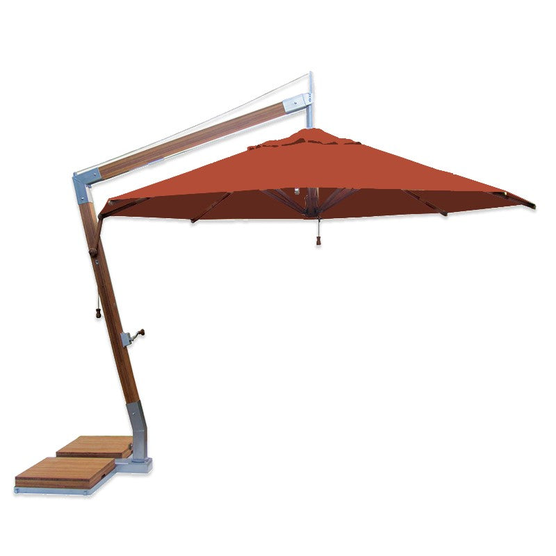 Levante 11.5' Round Bamboo Cantilever Umbrella
