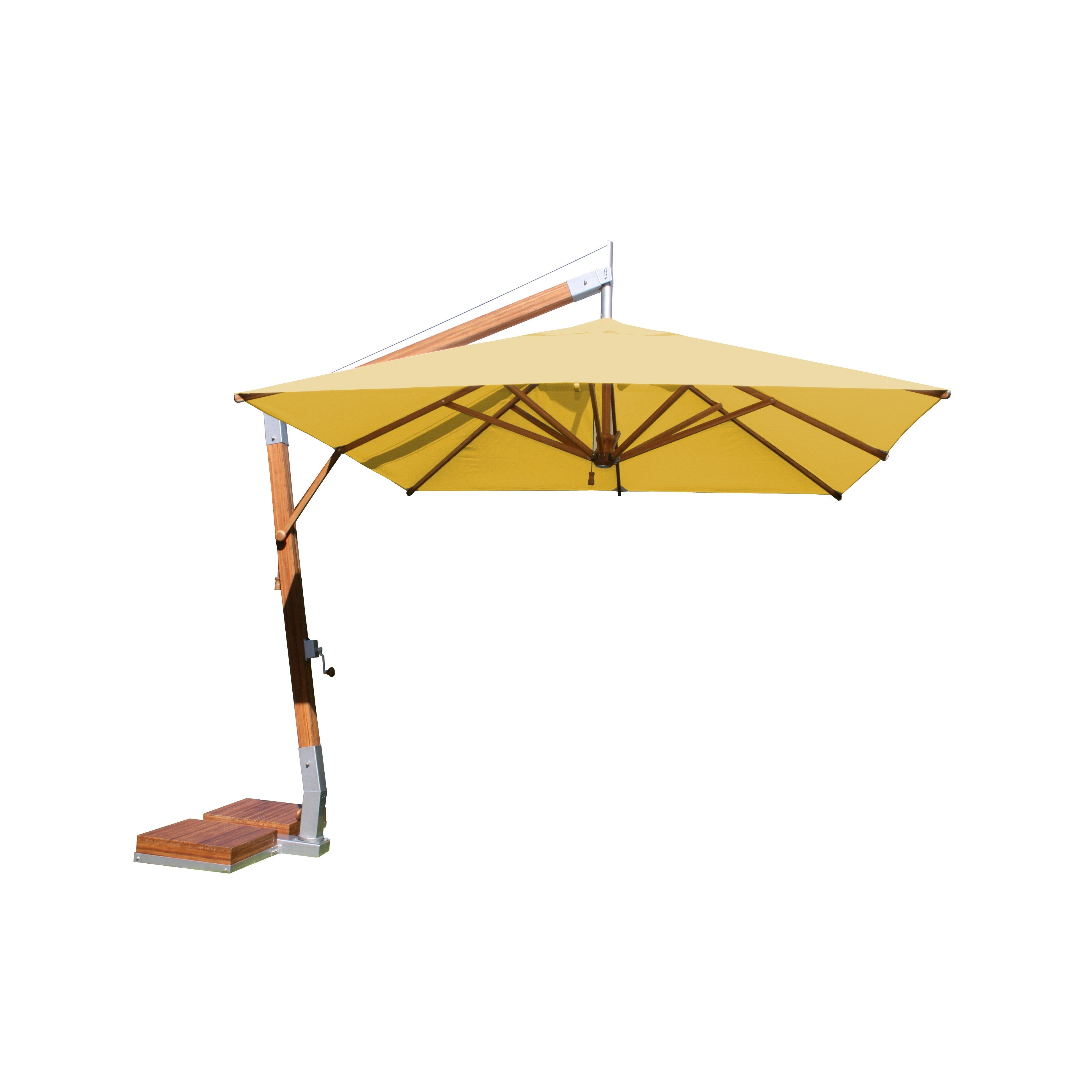 Levante 11' Square Bamboo Cantilever Umbrella
