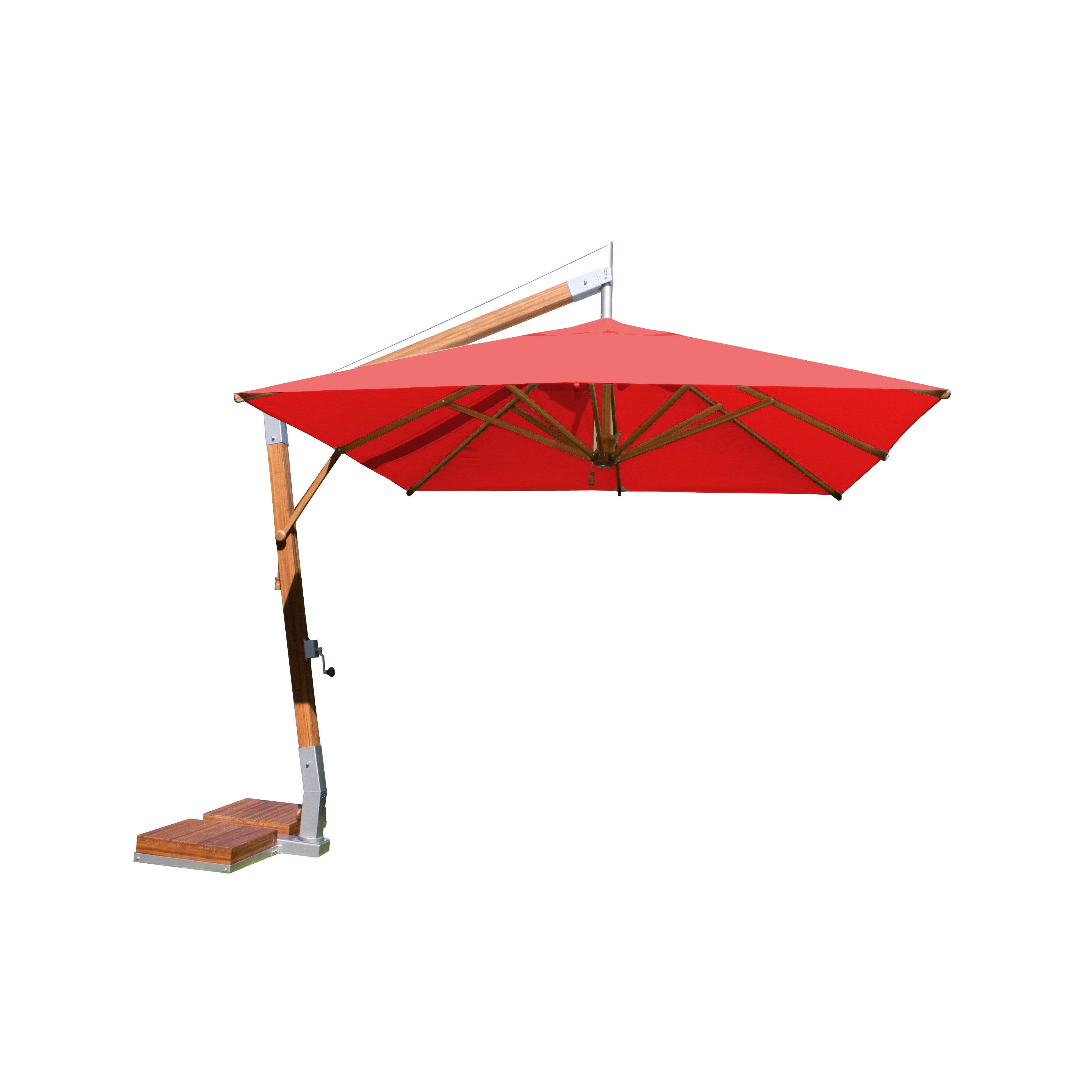 Levante 11' Square Bamboo Cantilever Umbrella