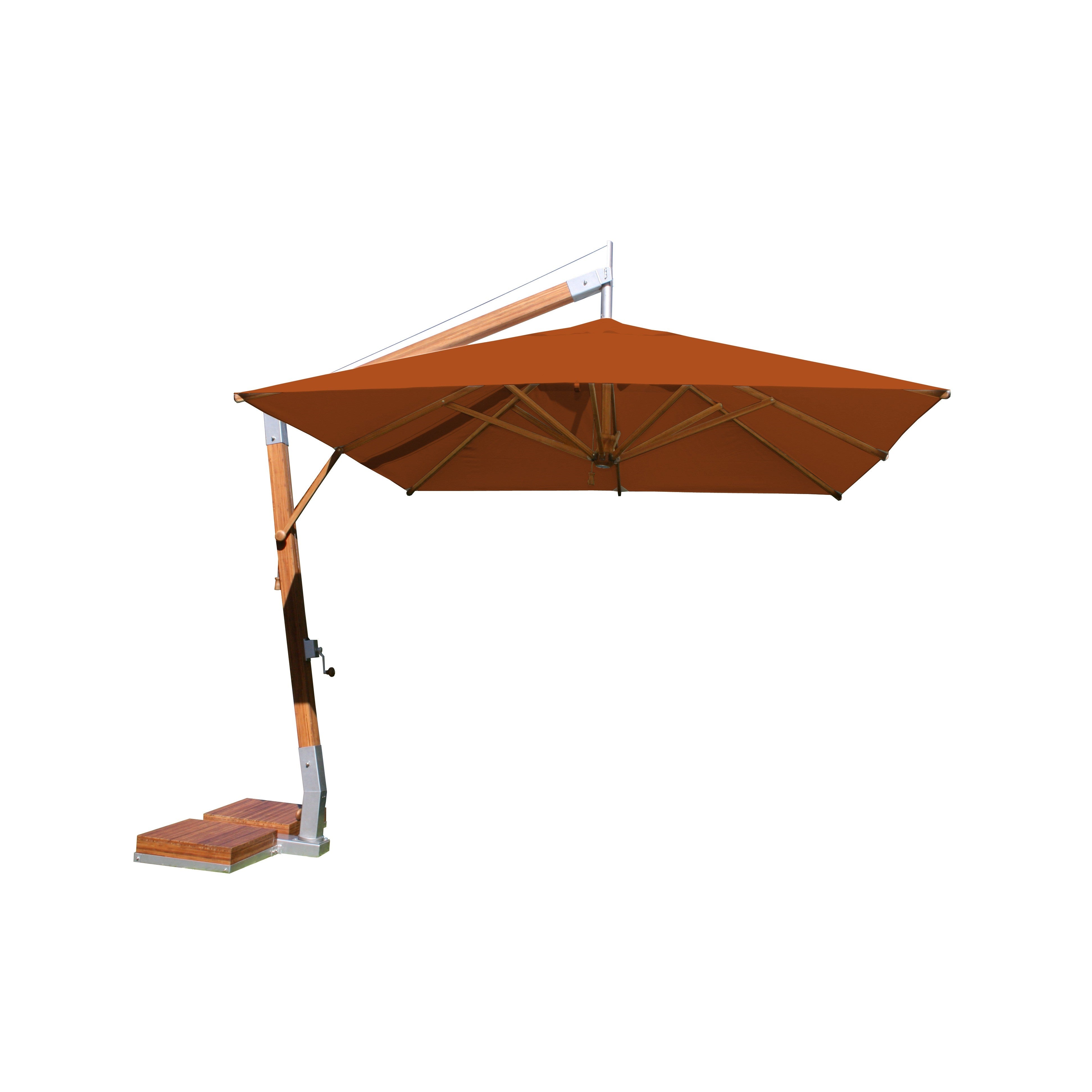 Levante 11' Square Bamboo Cantilever Umbrella